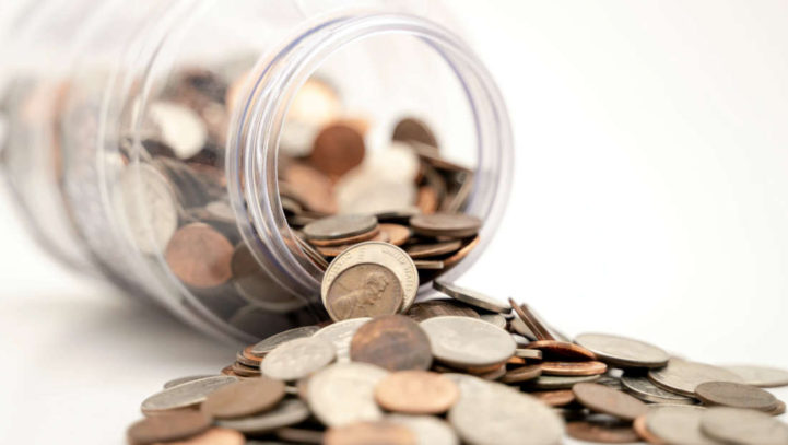 Coins in a jar